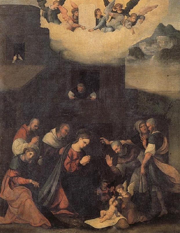 MAZZOLINO, Ludovico The Adoration of the Shepherds oil painting picture